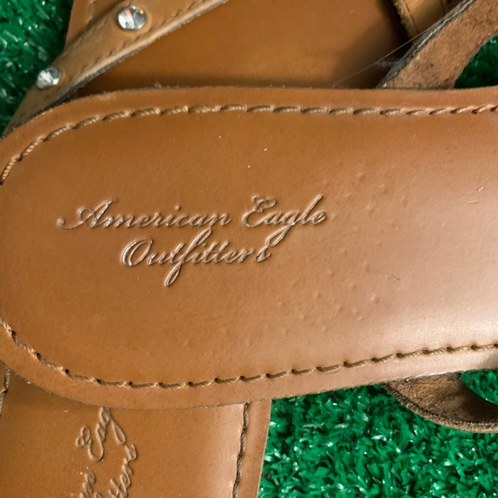American eagle 🦅 brown leather with rhinestone accents size 7 euc -# - Picture 2 of 4